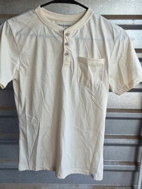 Boys Free Planet Cream Short Sleeve Henley Shirt with Pocket Size 10